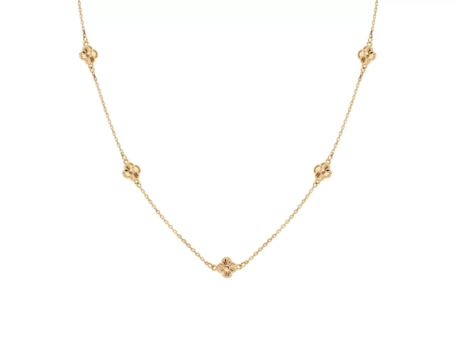 Naszyjnik złoty z kwiatami