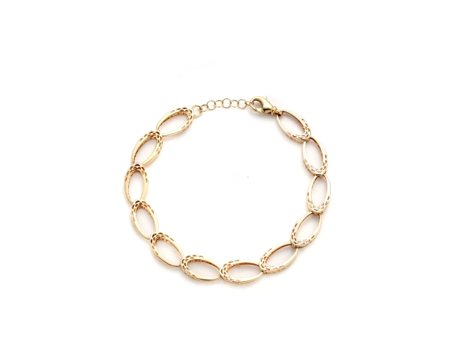 Złota bransoletka z owalnymi ogniwami