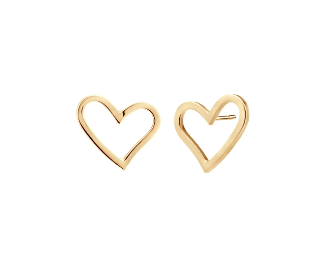 Złote kolczyki w kształcie serc próby 585