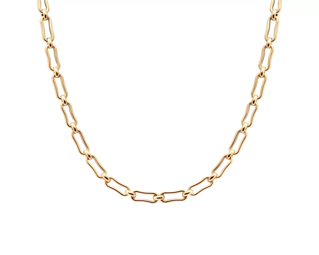 Złoty naszyjnik z geometrycznymi ogniwami