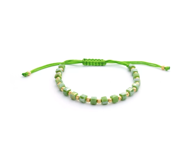 Bransoletka sznurkowa z koralikami z kamienia naturalnego