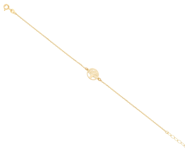 Bransoletka srebrna drzewo pozłacana