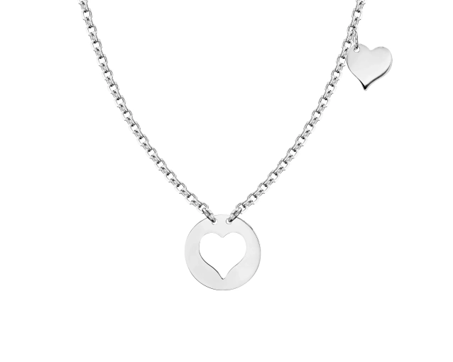 Naszyjnik srebrny dwa serca