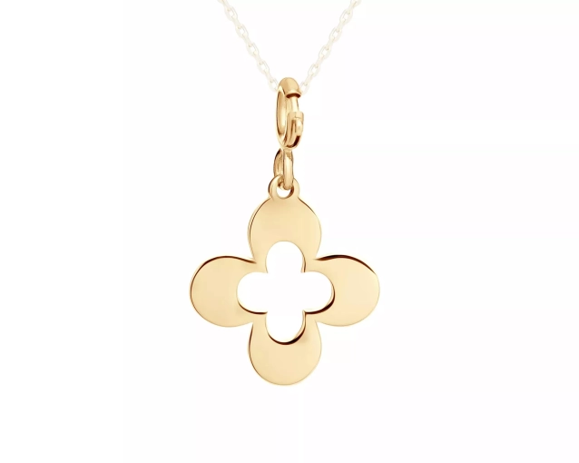 Zawieszka złota koniczynka charms