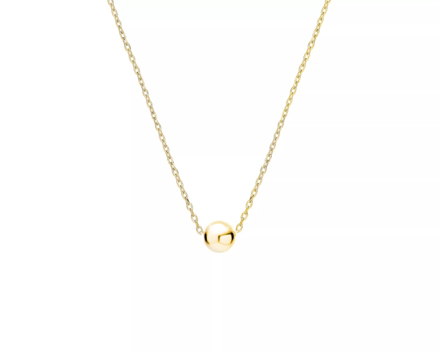 Srebrny naszyjnik pozłacany łańcuszkowy z kulką