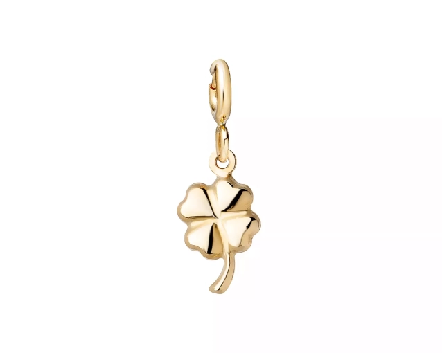Zawieszka złota czterolistna koniczynka - charms