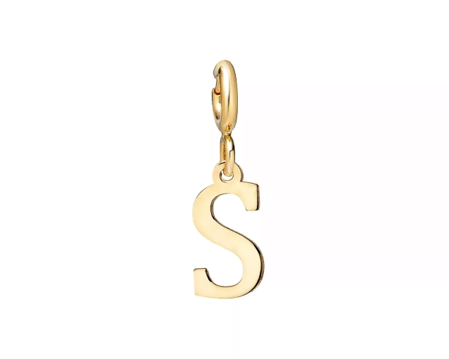 Zawieszka złota litera S - charms