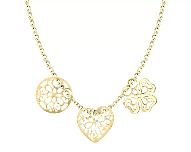 Naszyjnik srebrny pozłacany typu celebrytka z kołem