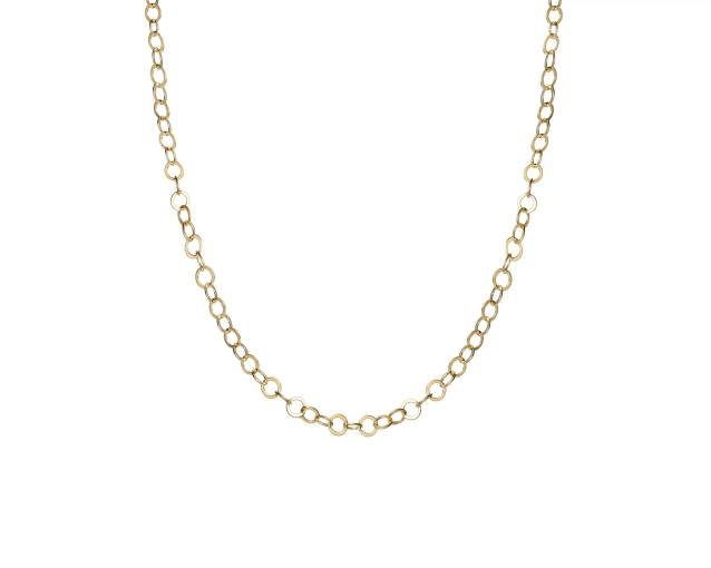 Srebrny łańcuszek pozłacany ankier okrągłe cienkie i duże ogniwa