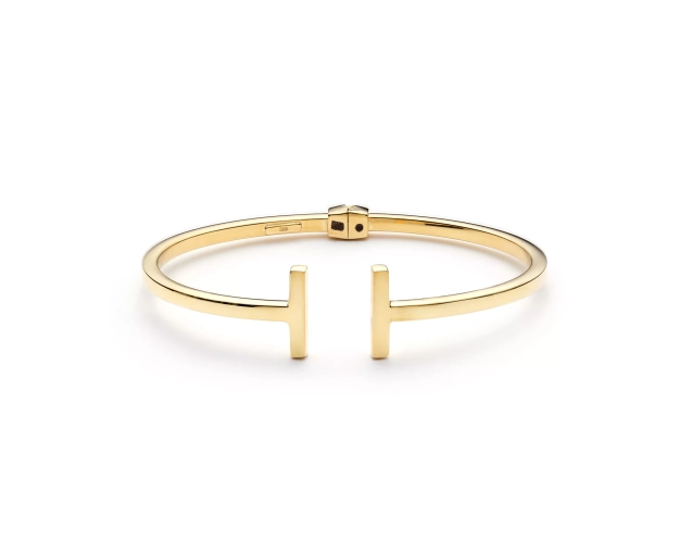 Bransoletka srebrna pozłacana otwarta, nowoczesna z geometrycznym motywem, elegancka i stylowa