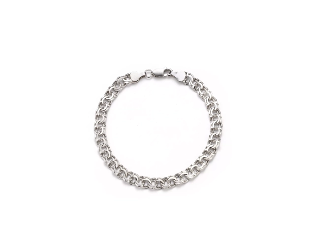 Bransoletka srebrna męska o splocie garibaldi