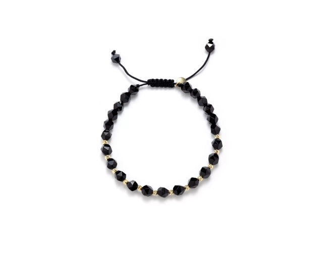 Bransoletka z czarnych kamieni naturalnych