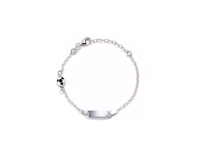 Srebrna dziecięca bransoletka z emaliowaną piłką