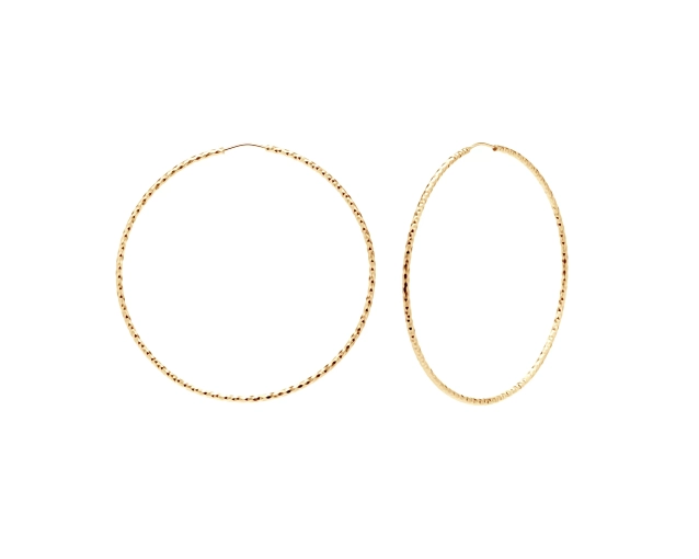 Kolczyki srebrne pozłacane koła z wyrazistą fakturą