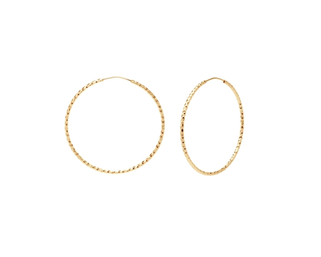 Kolczyki srebrne pozłacane koła z fakturą odbijającą światło