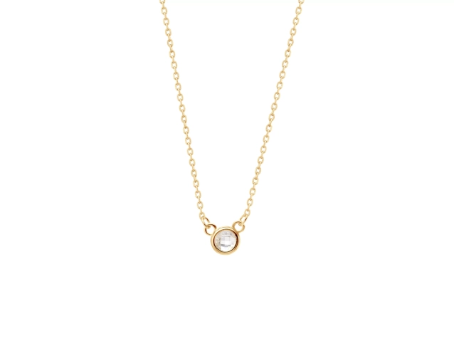 Srebrny pozłacany naszyjnik z cyrkonią