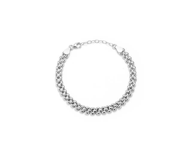 Bransoletka srebrna o solidnym i wyrazistym splocie