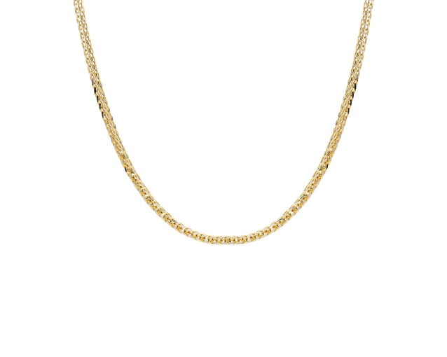 Złoty łańcuszek na szyję o gęstym fantazyjnym splocie