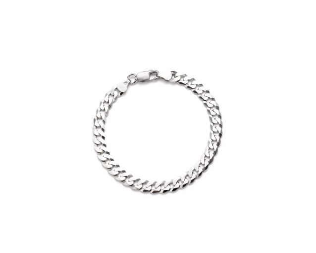 Bransoletka srebrna męska o splocie pancerka, klasyczna i elegancka