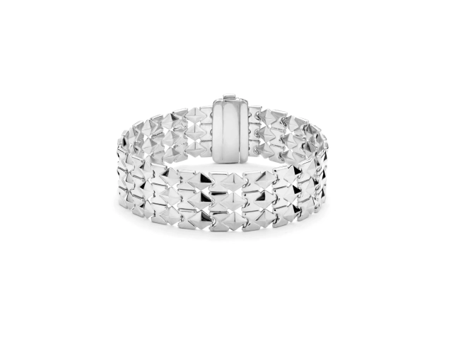 Bransoletka srebrna piramidki