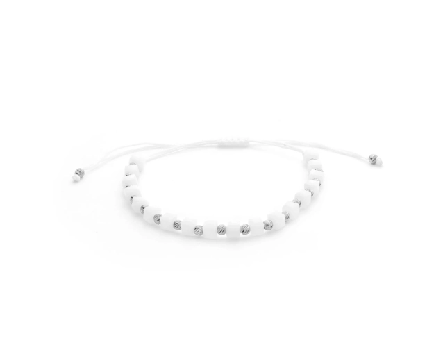 Bransoletka sznurkowa z koralikami z kamienia naturalnego