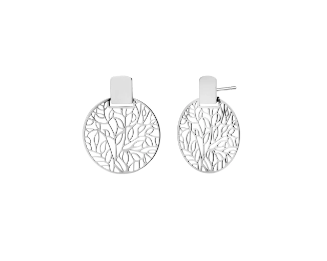 Kolczyki srebrne duże okrągłe ażurowe