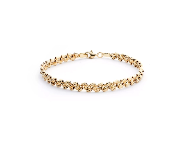 Bransoletka złota o splocie geometrycznych ogniw