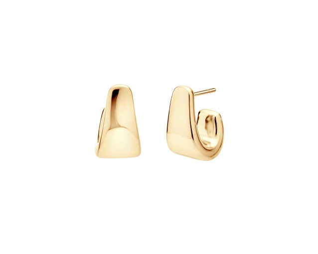 Kolczyki srebrne pozłacane szerokie w złotym kolorze