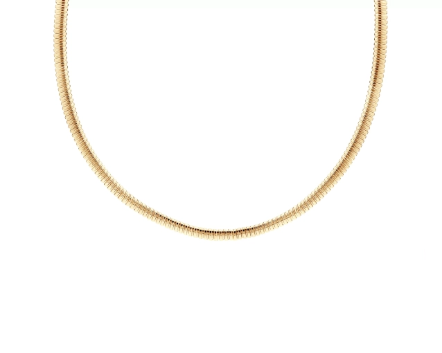 Pozłacany naszyjnik srebrny w formie elastycznej taśmy