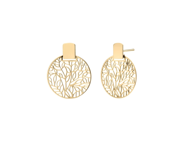 Kolczyki srebrne pozłacane duże ażurowe okrągłe