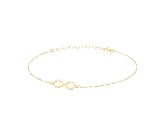 Bransoletka srebrna łańcuszkowa typu celebrytka z symbolem nieskończoności