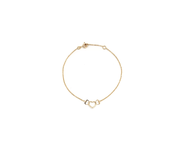 Bransoletka złota z serduszkami