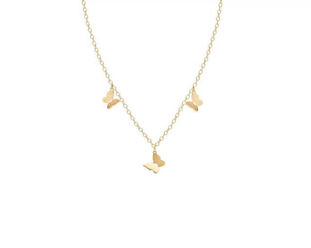 Naszyjnik złoty z motylami subtelny