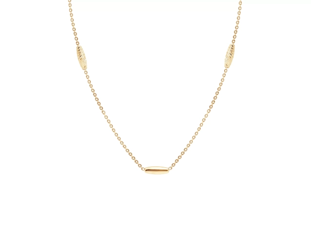 Naszyjnik złoty z ryflowanymi łezkami