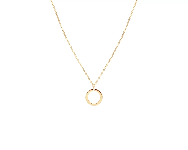 Naszyjnik złoty z zawieszką w kształcie koła