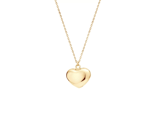 Naszyjnik srebrny pozłacany z sercem klasycznym