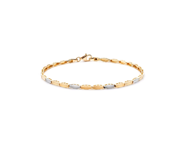 Bransoletka złota dwukolorowa segmentowa klasyczna