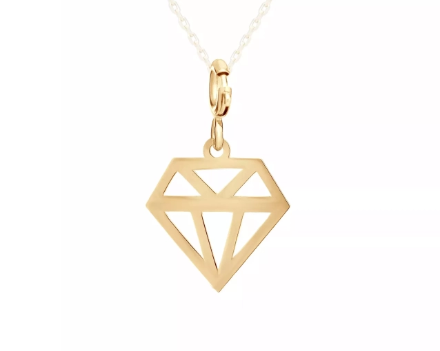 Zawieszka złota geometryczna diament