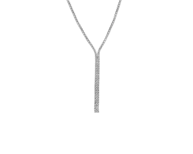 Naszyjnik srebrny z cyrkoniami krawatka