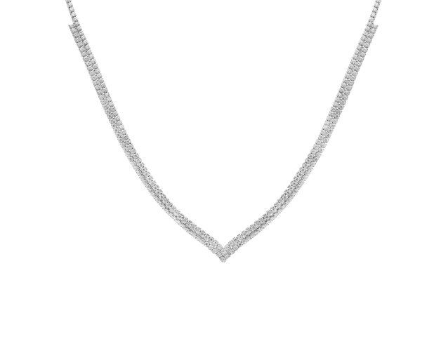 Naszyjnik srebrny z cyrkoniami łuk