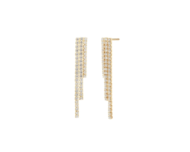 Kolczyki srebrne pozłacane z cyrkoniami