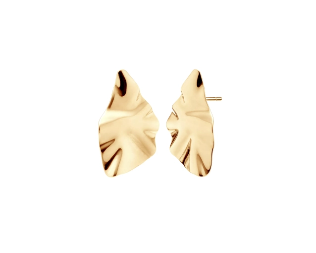 Kolczyki srebrne pozłacane nieregularne