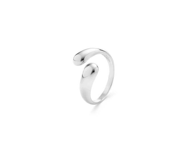 Pierścionek srebrny opływowy kropla