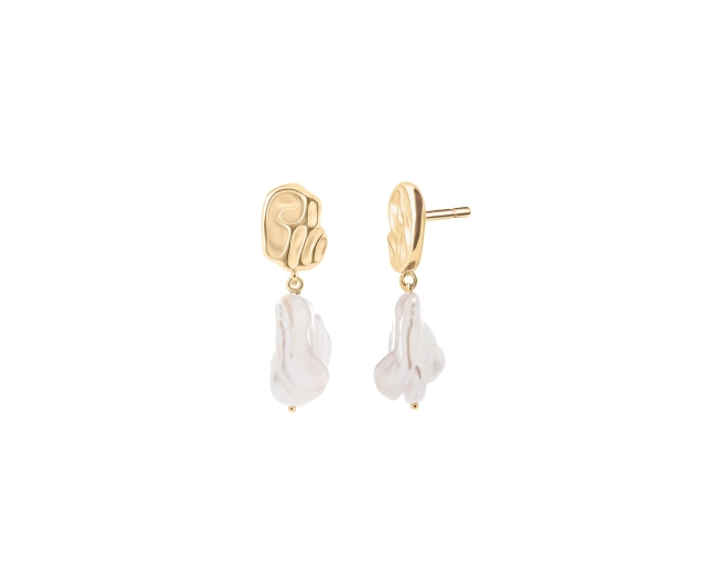 Kolczyki srebrne pozłacane z perłami