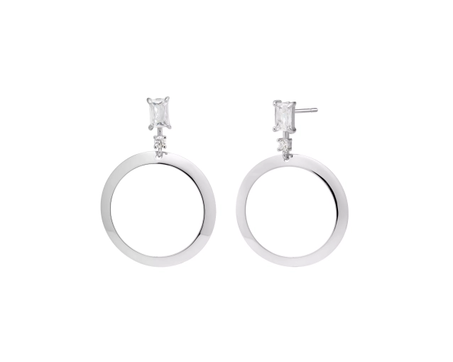 Kolczyki srebrne z cyrkoniami koła