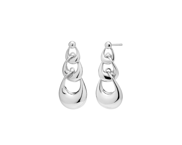 Kolczyki srebrne z łączonych ogniw