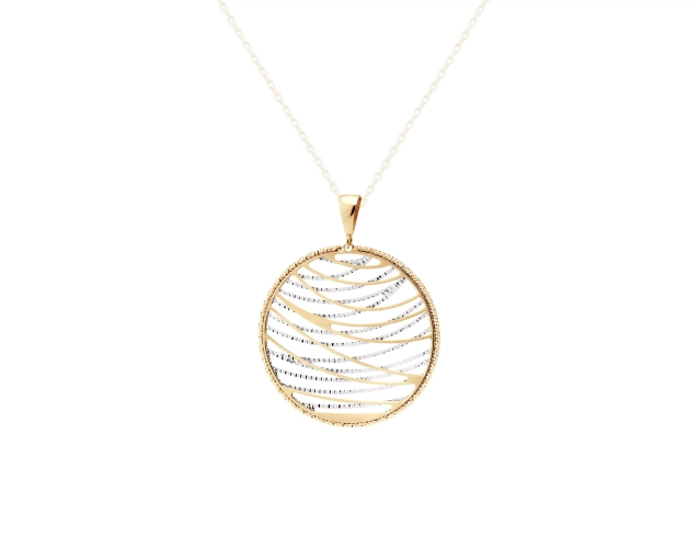 Zawieszka złota okrągła z ażurowym wzorem ze złota 585