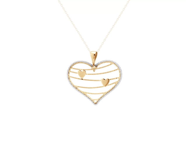 Zawieszka złota serce z ażurowym wzorem