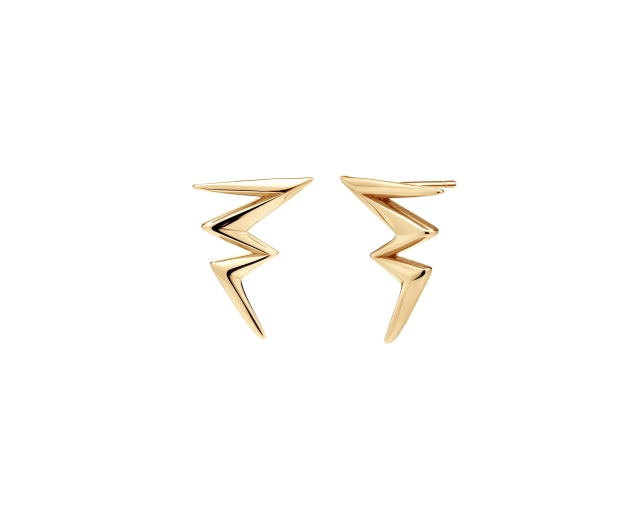 Kolczyki złote sztyfty w kształcie pioruna