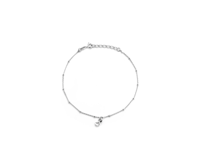 Bransoletka srebrna na nogę ze znakiem nieskończoności